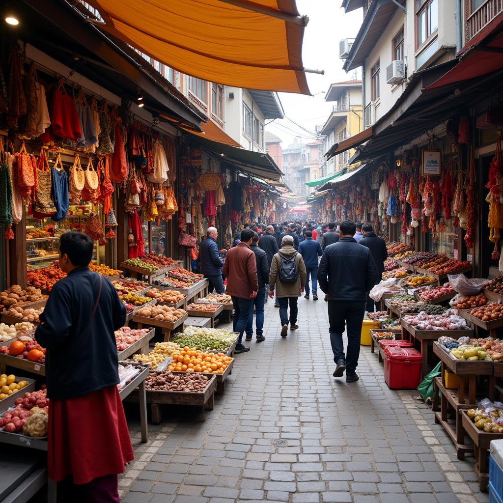 Exploring the vibrant local market in Katra