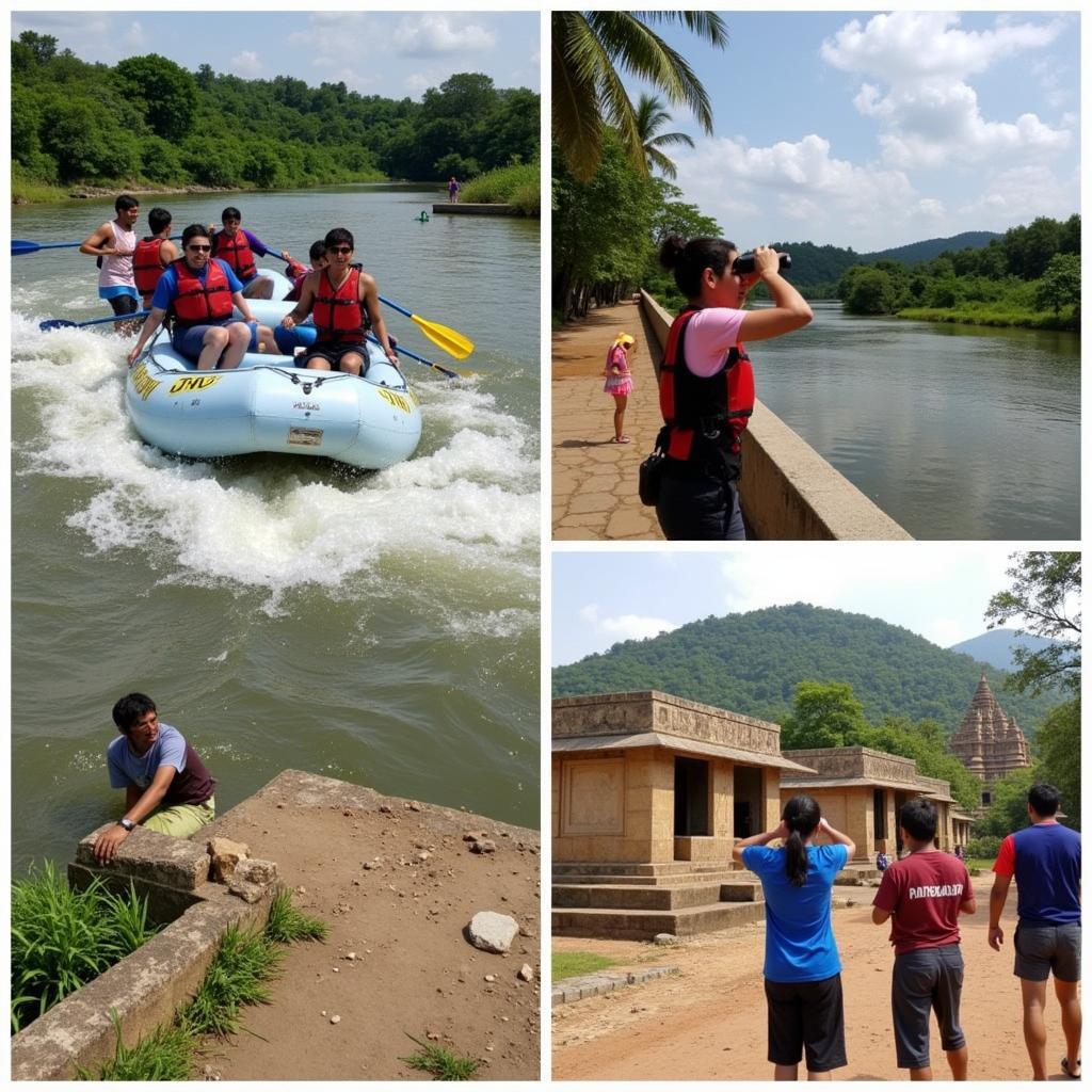 Visitors enjoying activities near the Kaveri River