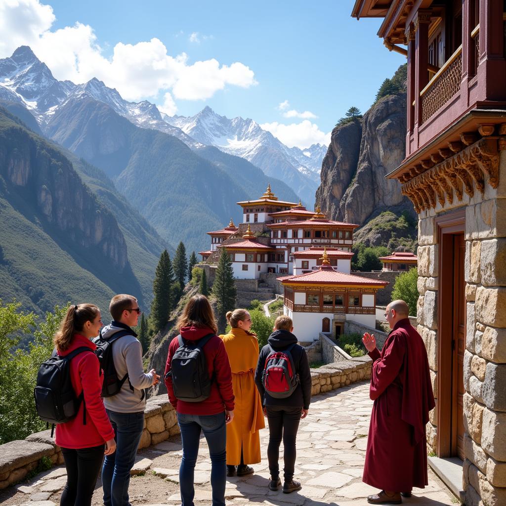 Visiting a monastery near Kaza