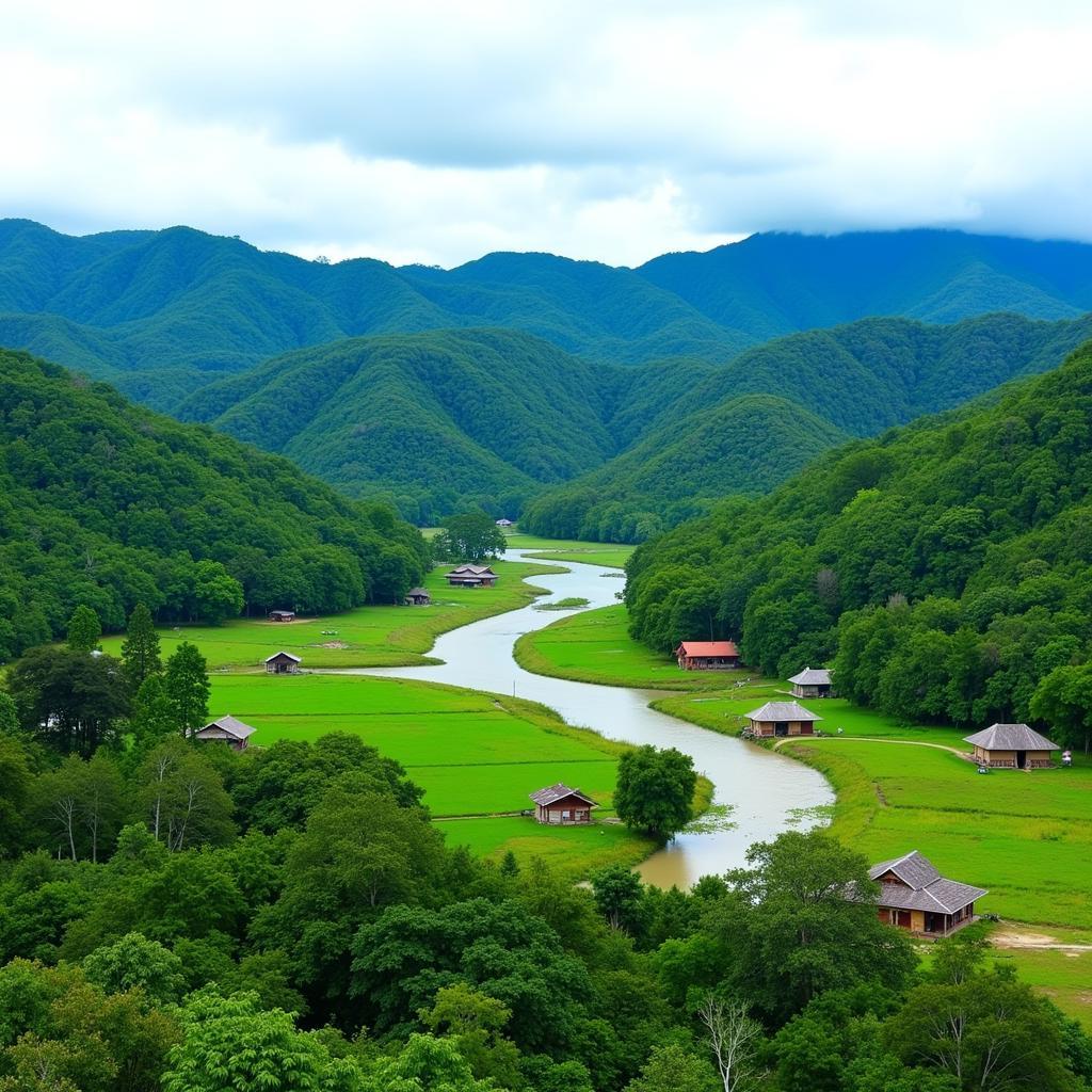 Scenic View of Kiulu Tamparuli Landscape