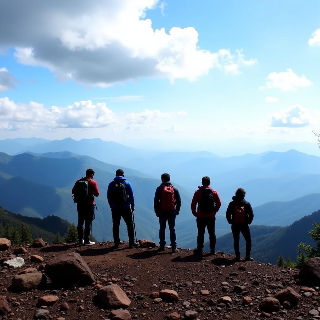 Trekkers enjoying the scenic views from Kodachadri