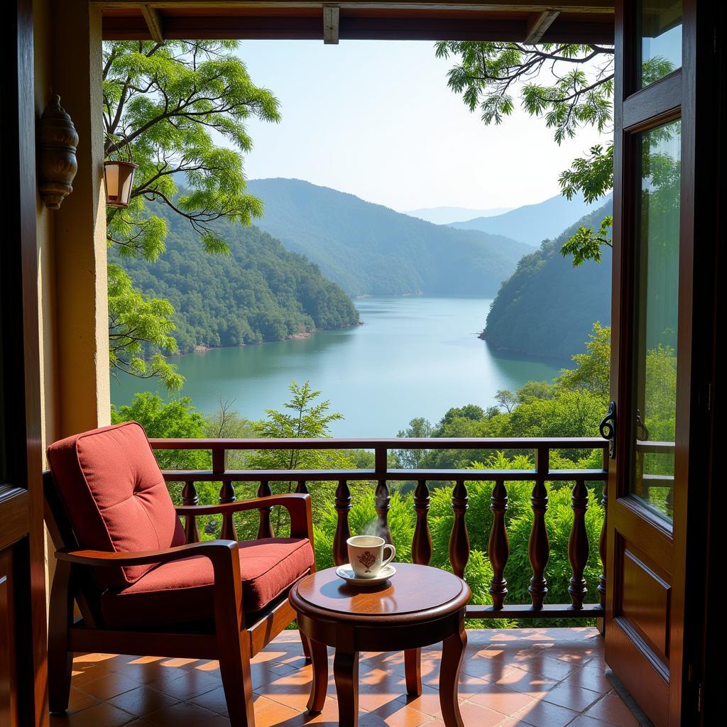 Scenic view of Kodai Lake from a homestay balcony