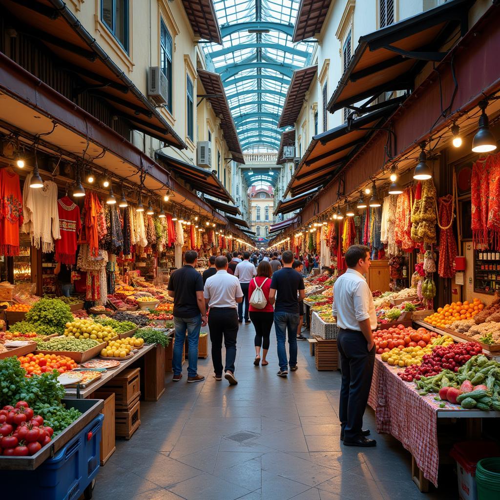 The bustling Central Market in Kota Bharu