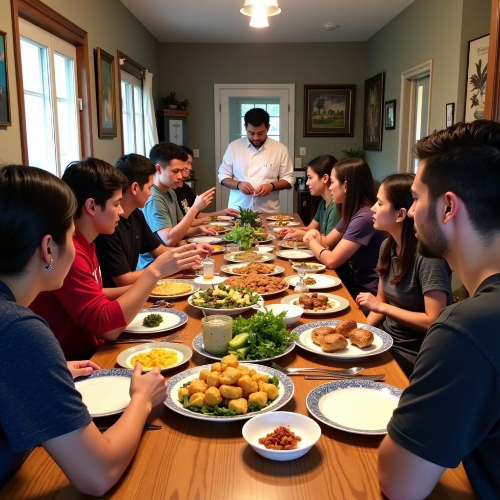 A cooking class featuring Malaysian and Spanish cuisine.