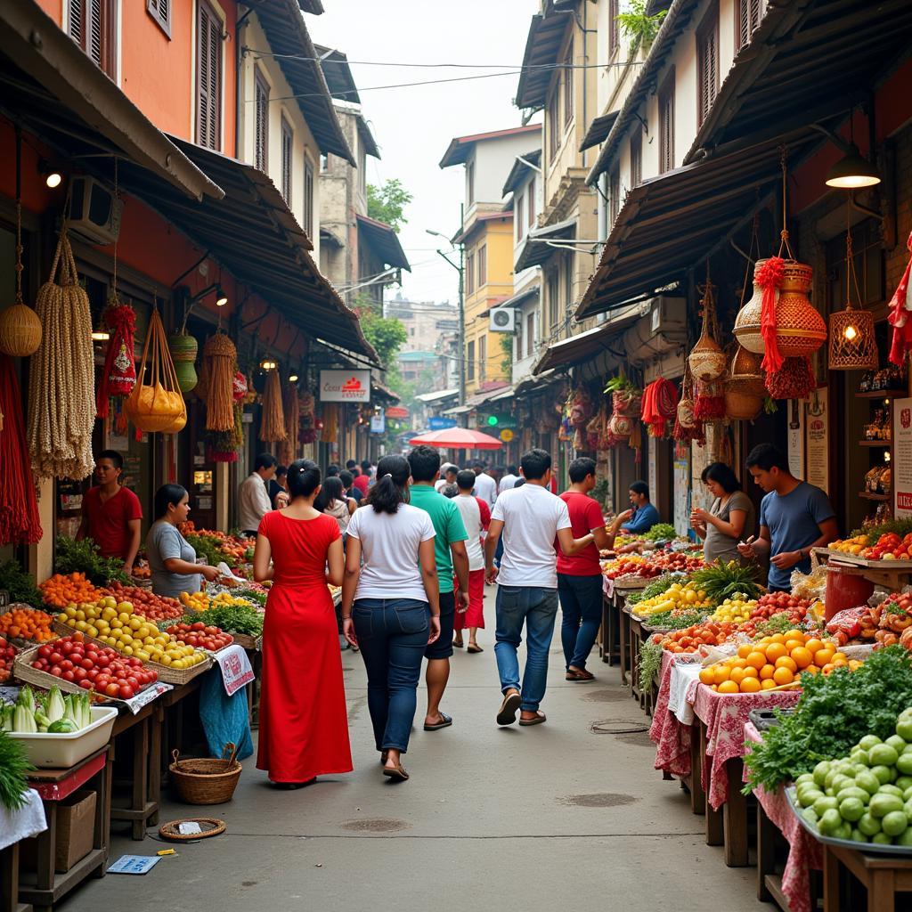 Vibrant local market in Kundasang showcasing fresh produce