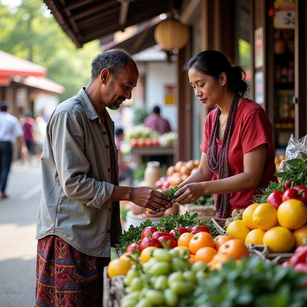 Visiting Local Market with Homestay Host