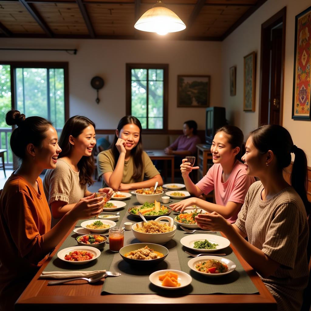 Family Meal at a Labuan Pandeglang Homestay