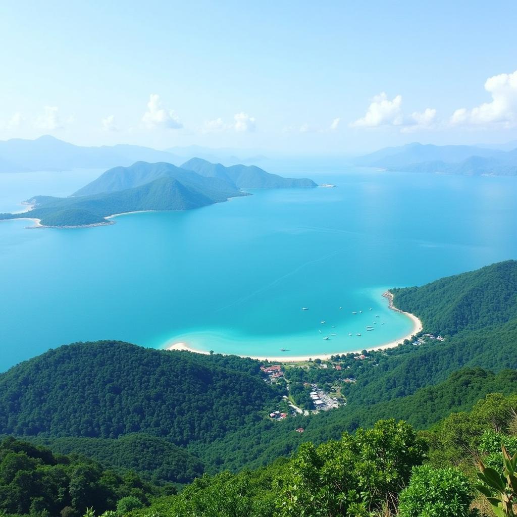 Langkawi Cable Car View with Homestay Location Marked