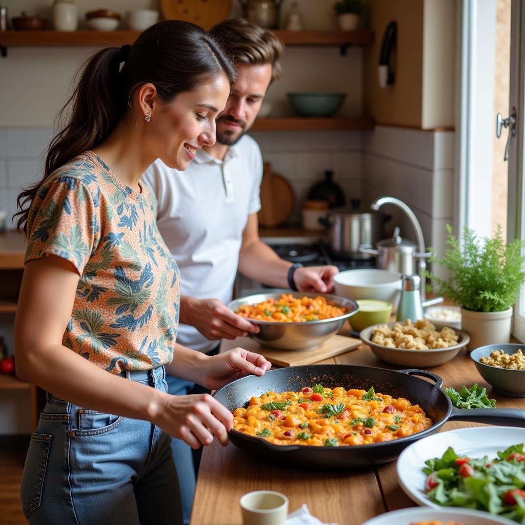 Learning Spanish cooking in a homestay