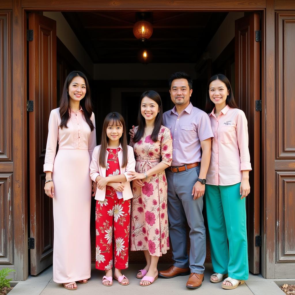 A local family welcomes guests to their Nam Du homestay