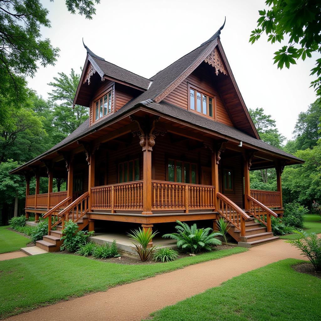 Traditional Lao house used as a homestay