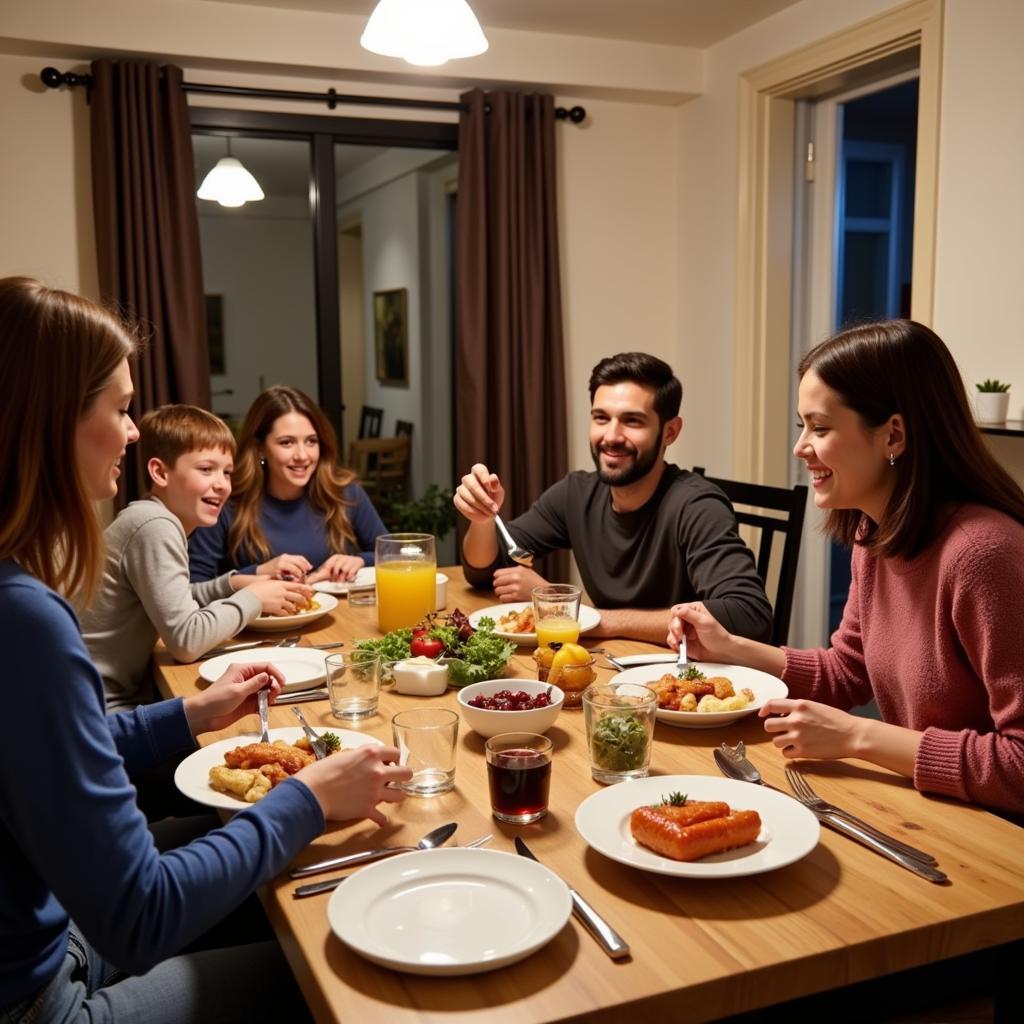 Enjoying a home-cooked meal in a Malad West homestay