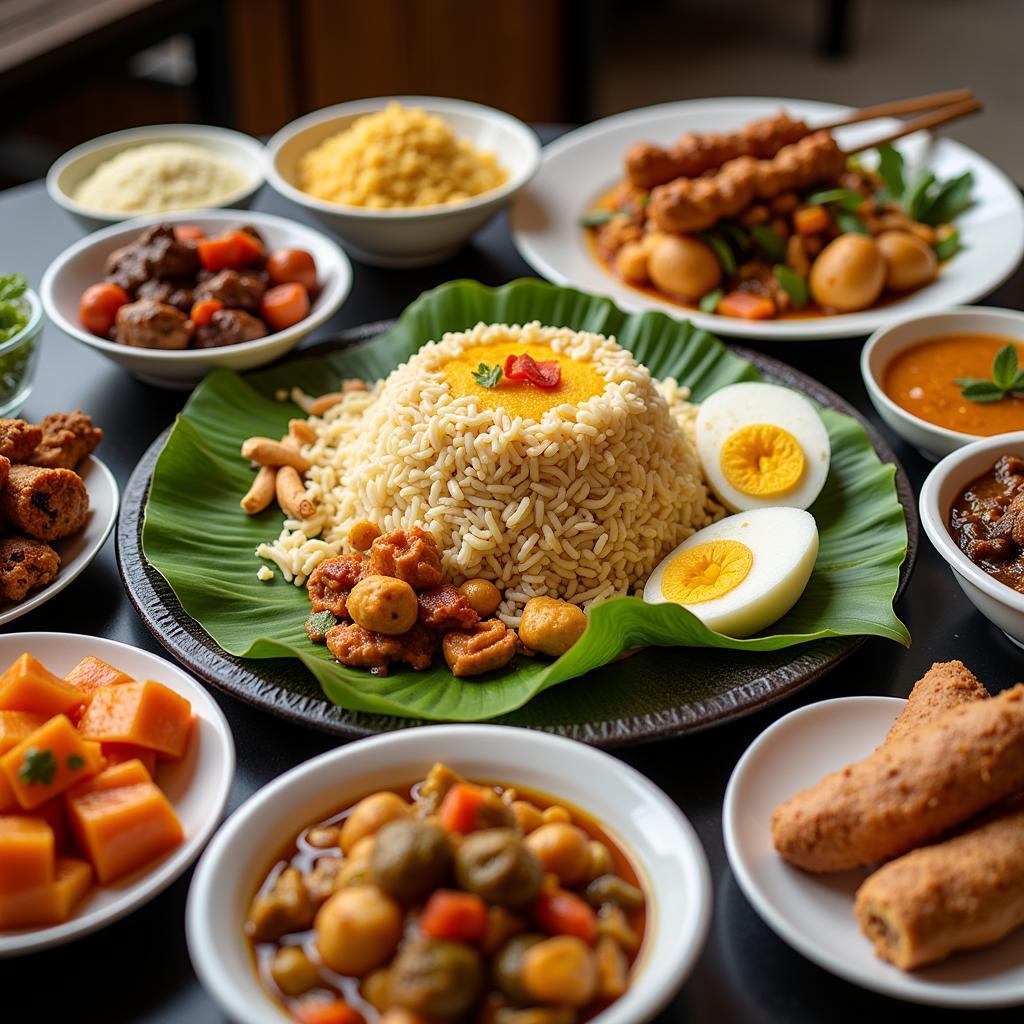 A delicious spread of Malaysian home-cooked food