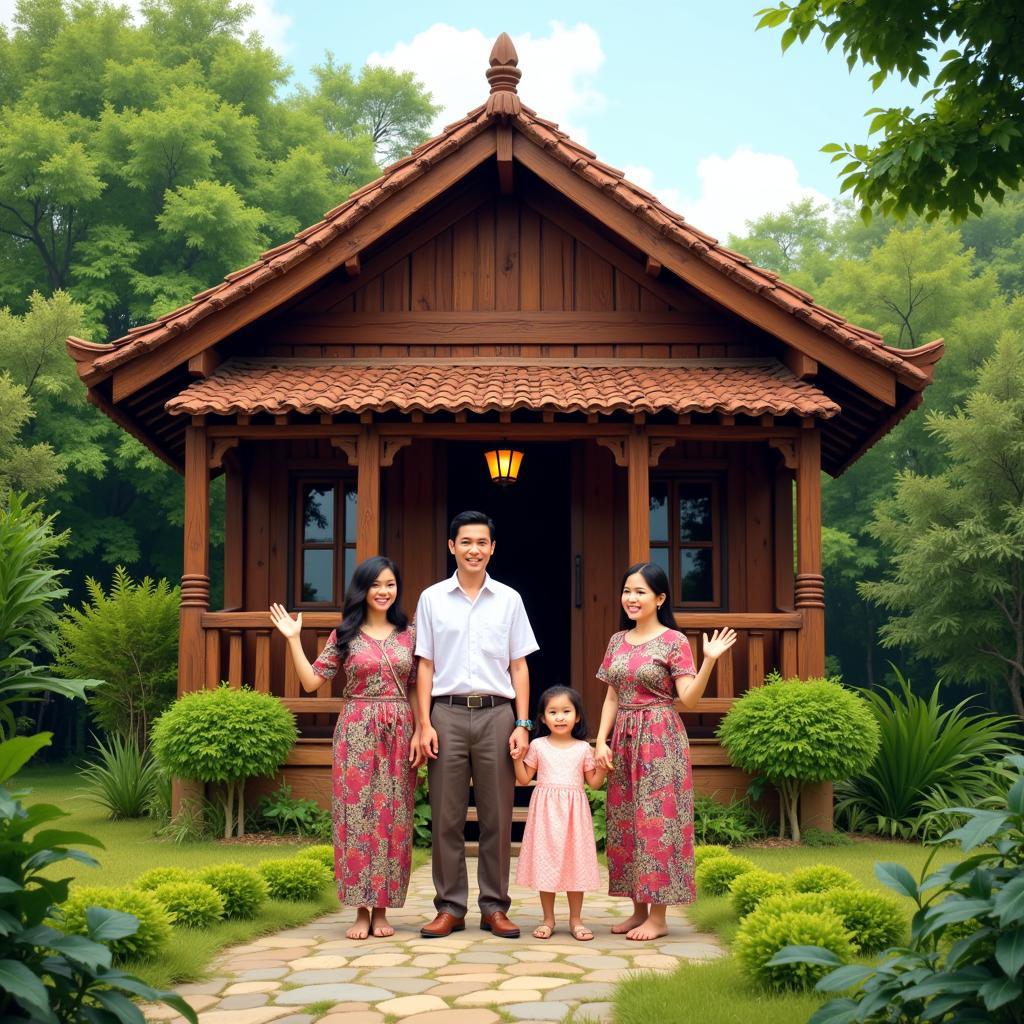 A Malaysian family welcomes guests to their traditional kampung homestay.