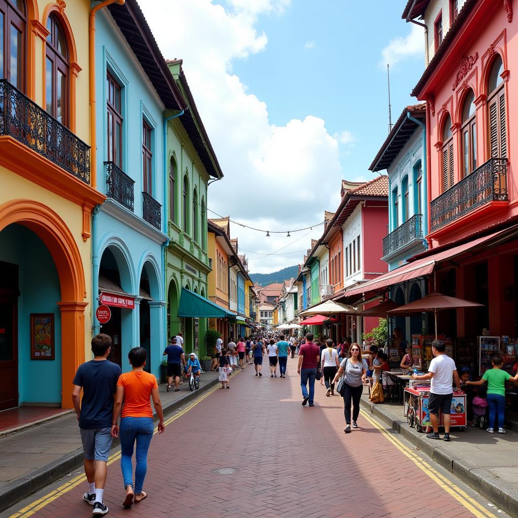 Bustling Street Scene in Melaka City