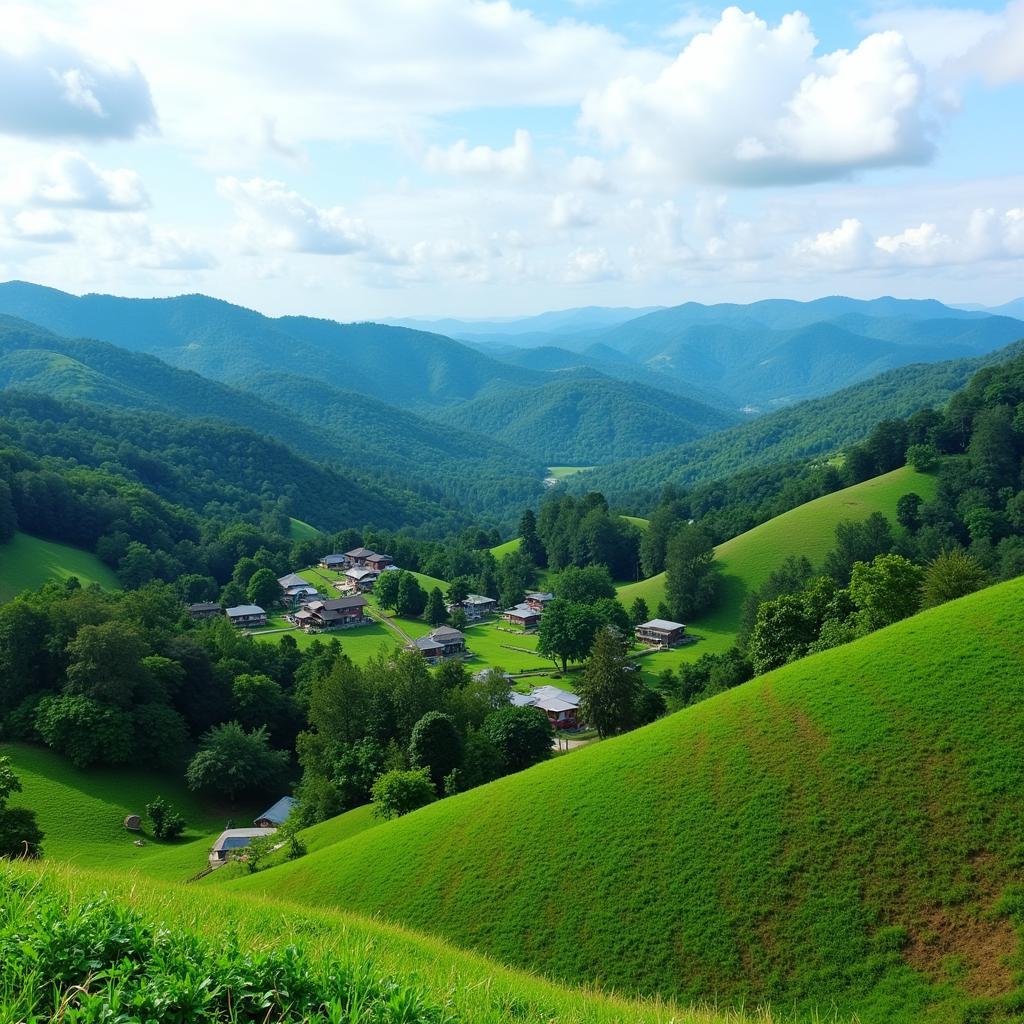 Scenic view of Mongkos Serian landscape