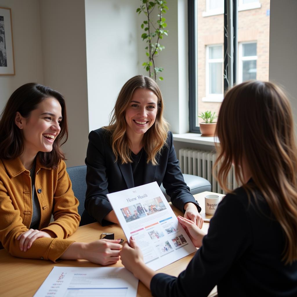 Students connecting with a Montreal homestay agency.