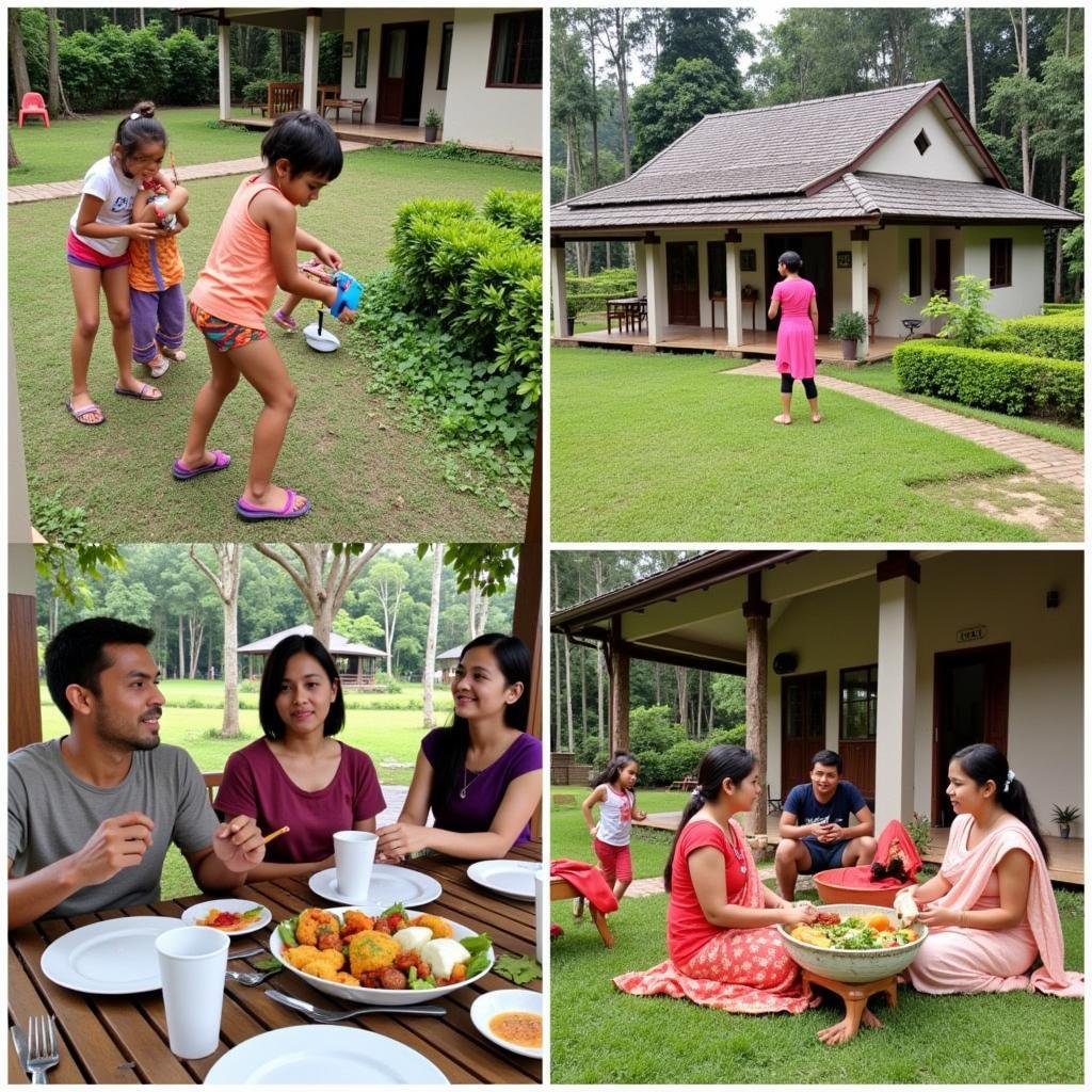 Family enjoying activities at a Munnar homestay