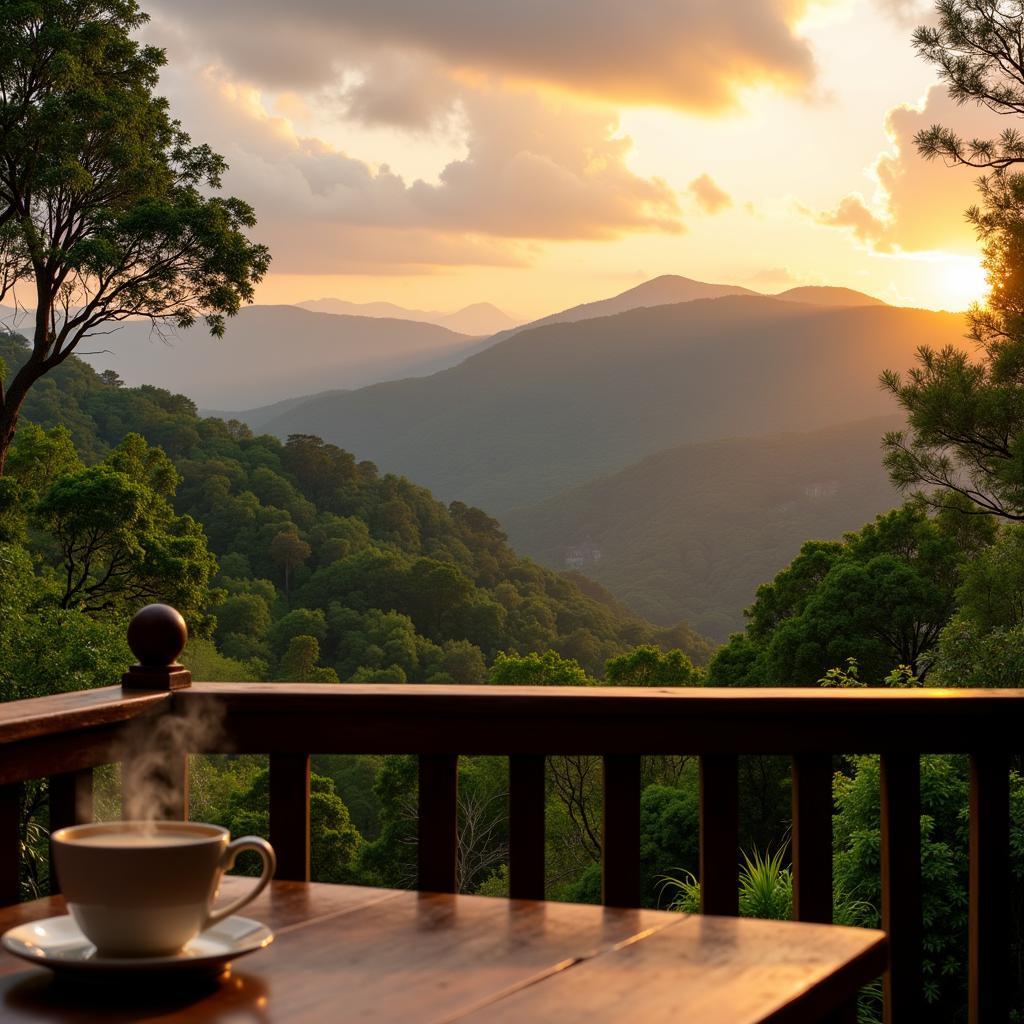 Stunning view of Nandi Hills from a homestay balcony