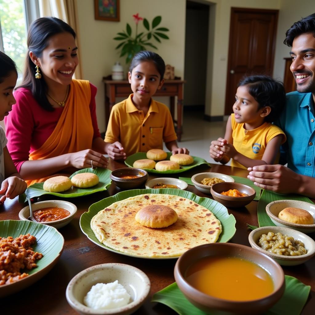 Family Meal at a Palani Homestay