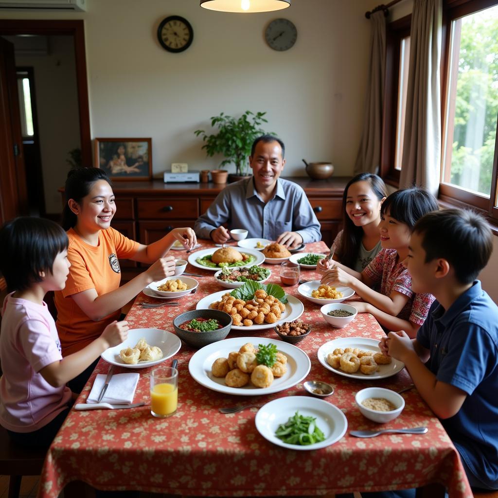 Family Meal at a Palembang Homestay