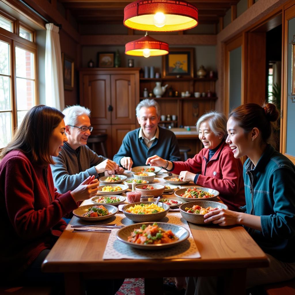 Sharing a Meal with a Bhutanese Family in Paro