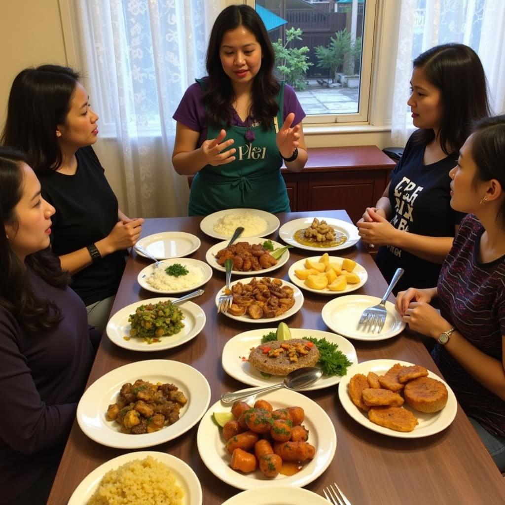 Enjoying a Traditional Sabah Meal at a Homestay