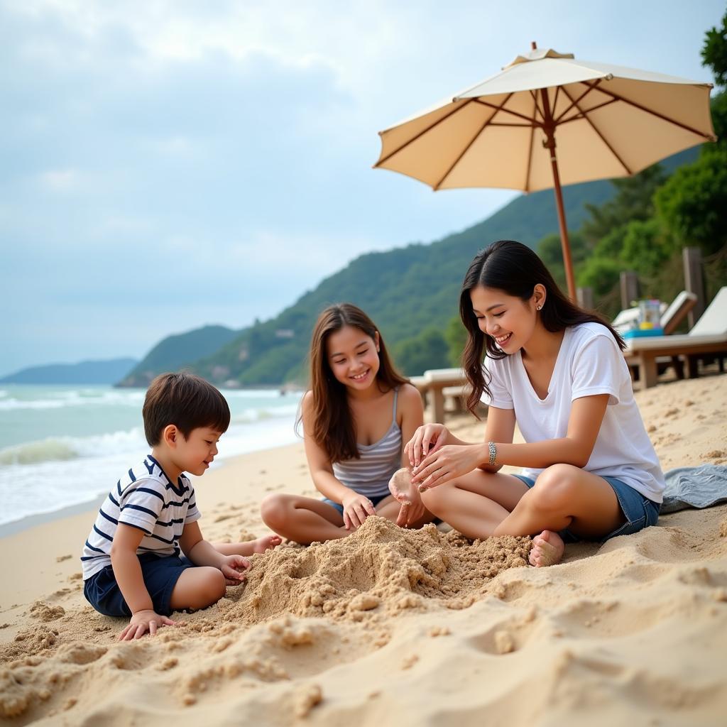 Family Enjoying a Penang Beachside Homestay