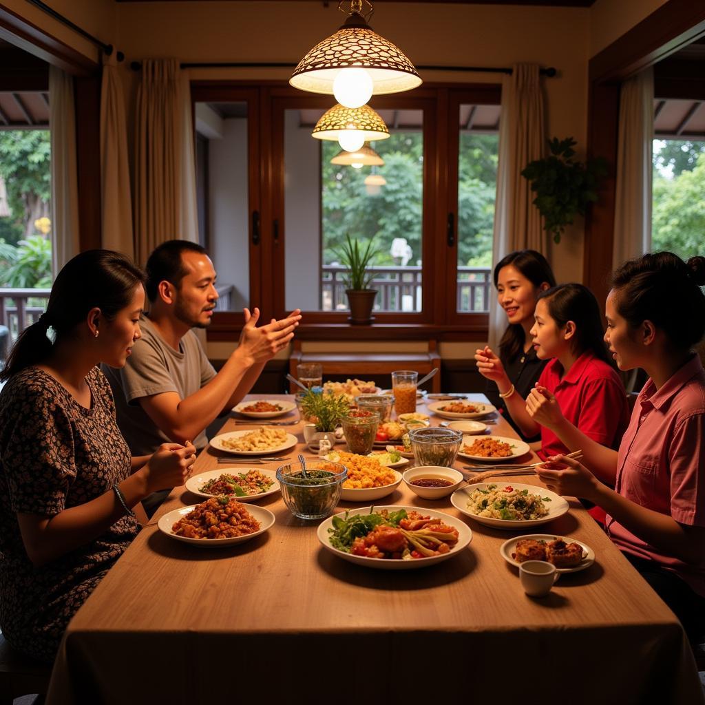 Family Dinner at a Prambanan Homestay