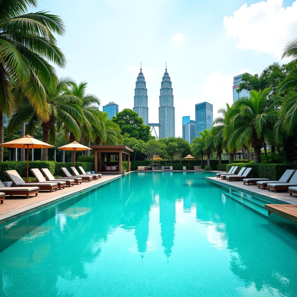 Private swimming pool at a luxurious homestay in Kuala Lumpur