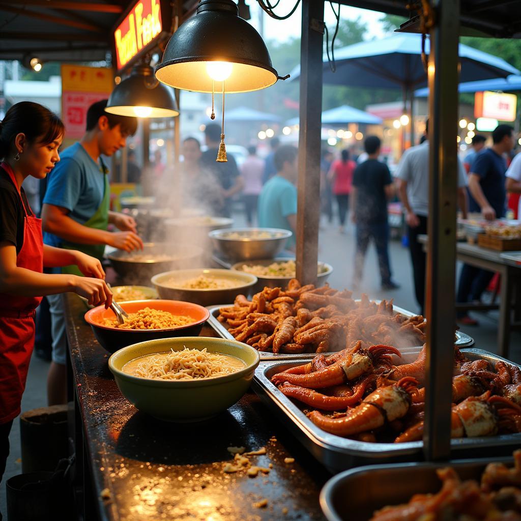 Vibrant Local Food Market in Puchong