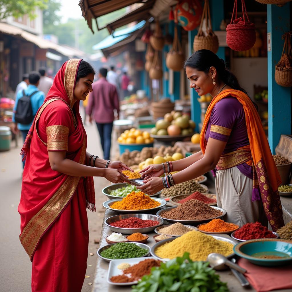 Exploring a local market near a homestay in Pune Viman Nagar