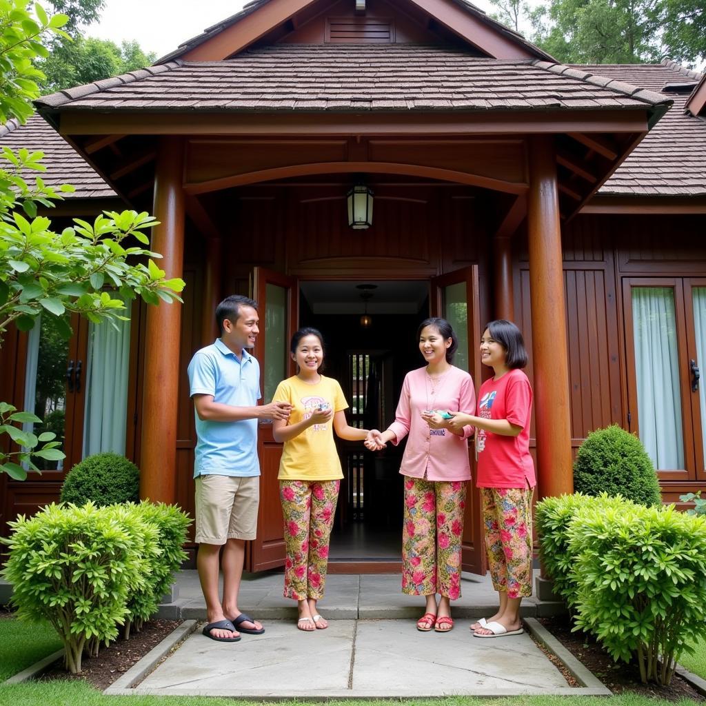 Malaysian Family Welcoming Guests to their Homestay in Rawang