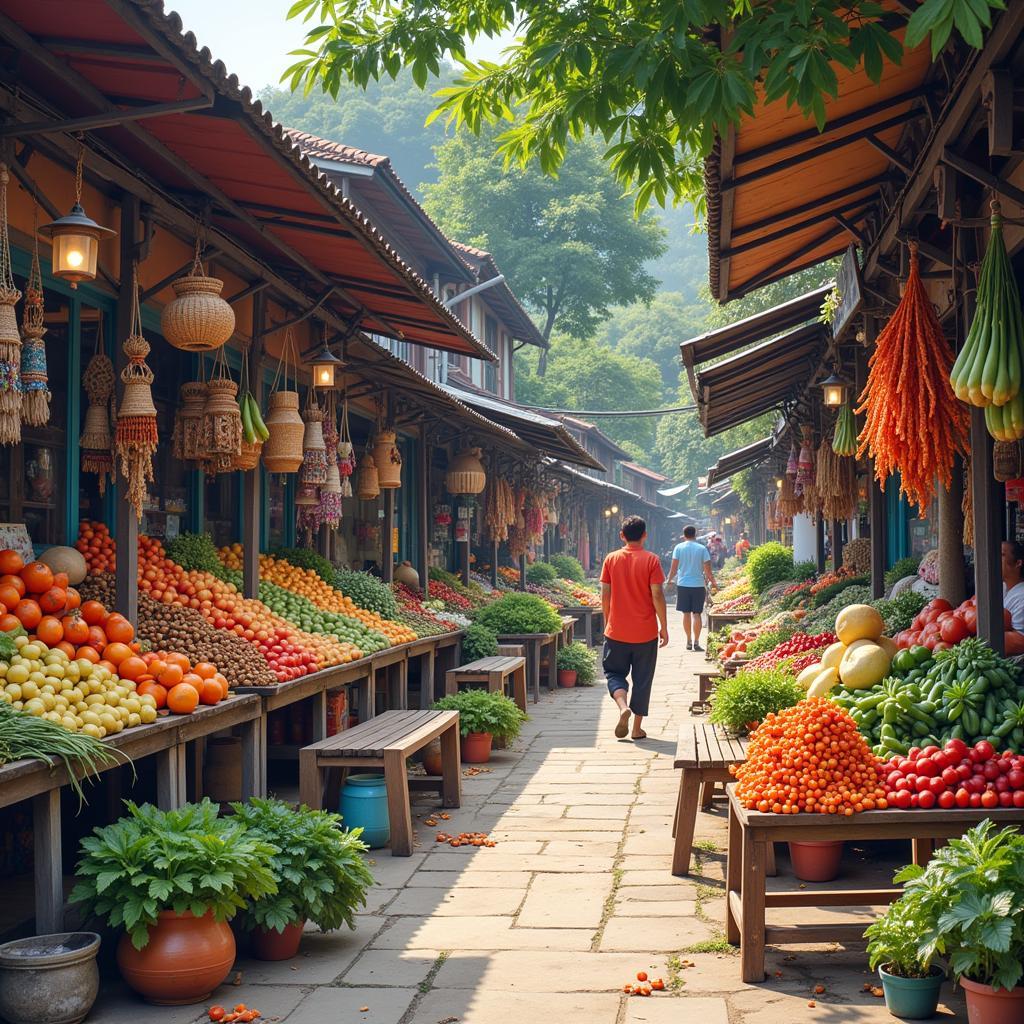 Bustling scene at a local market in Rawang