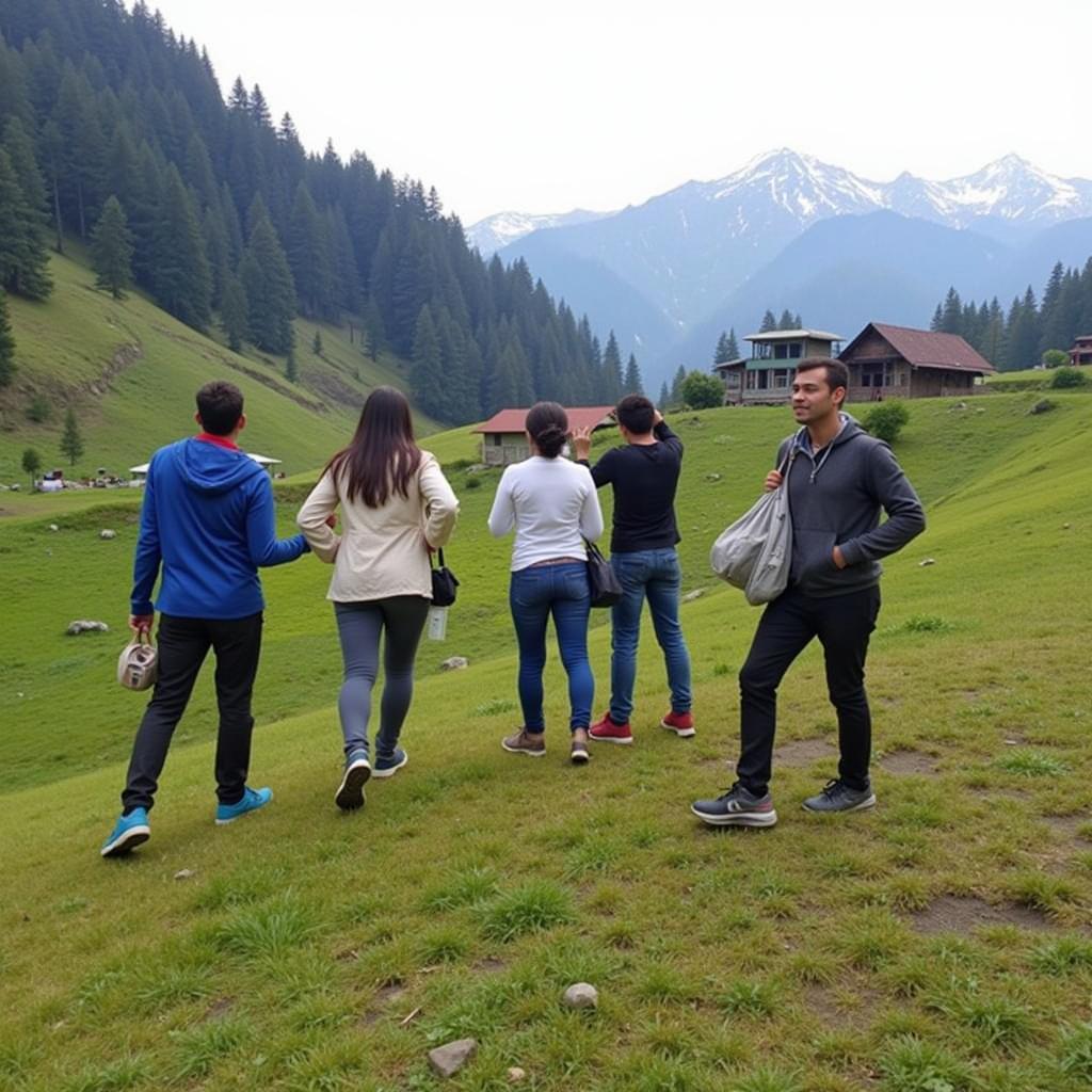 Guests enjoying outdoor activities near a homestay in Sakleshpur