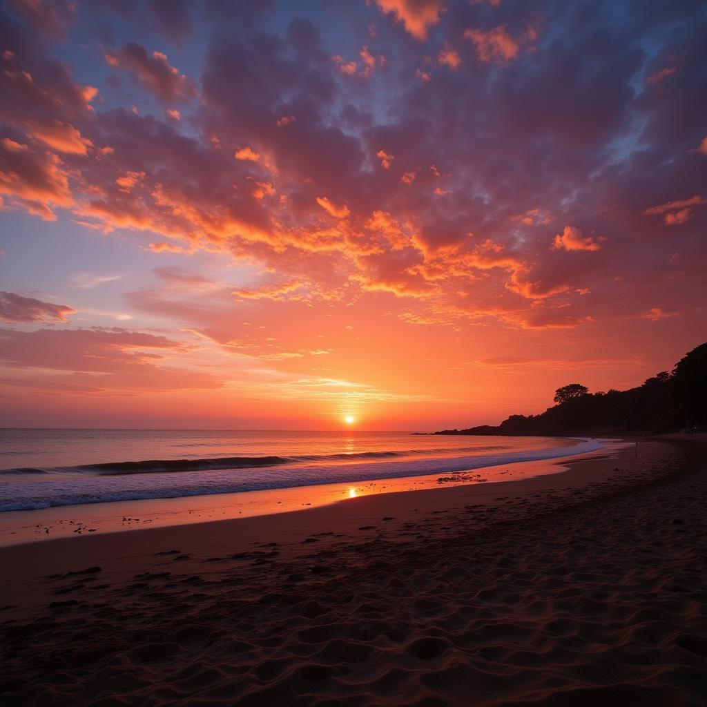 Stunning Sunset at Saligao Beach