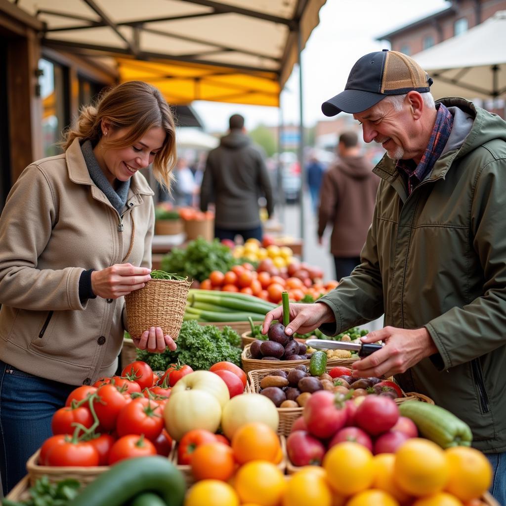 Exploring the local farmers market in Salina with homestay host