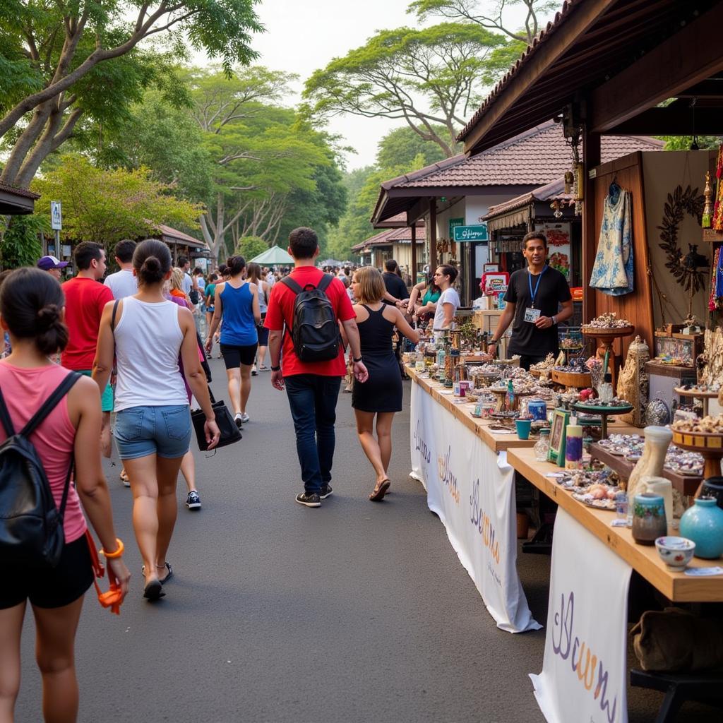 Colorful Scene of Sanur Art Market