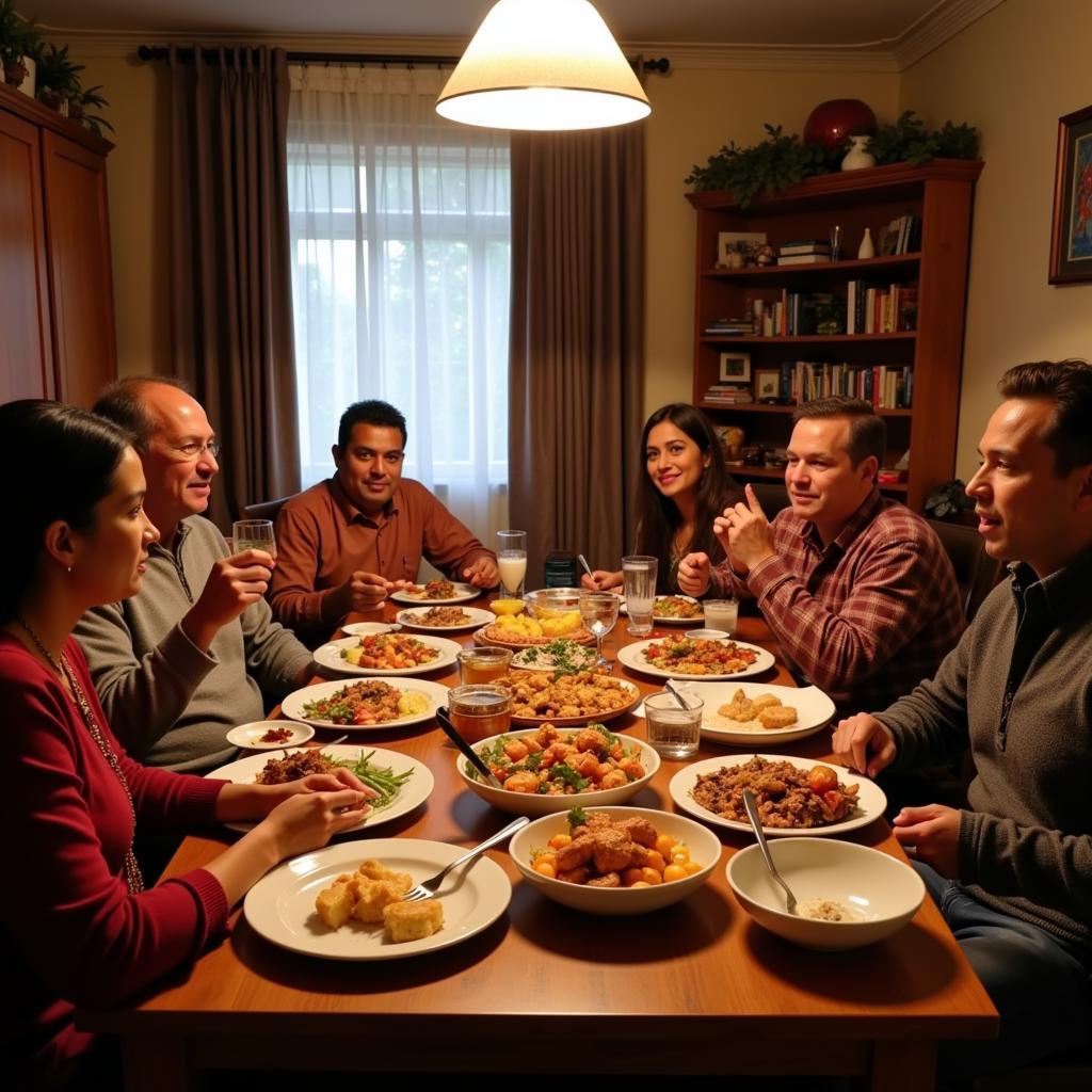 Family dinner at a Shimla homestay