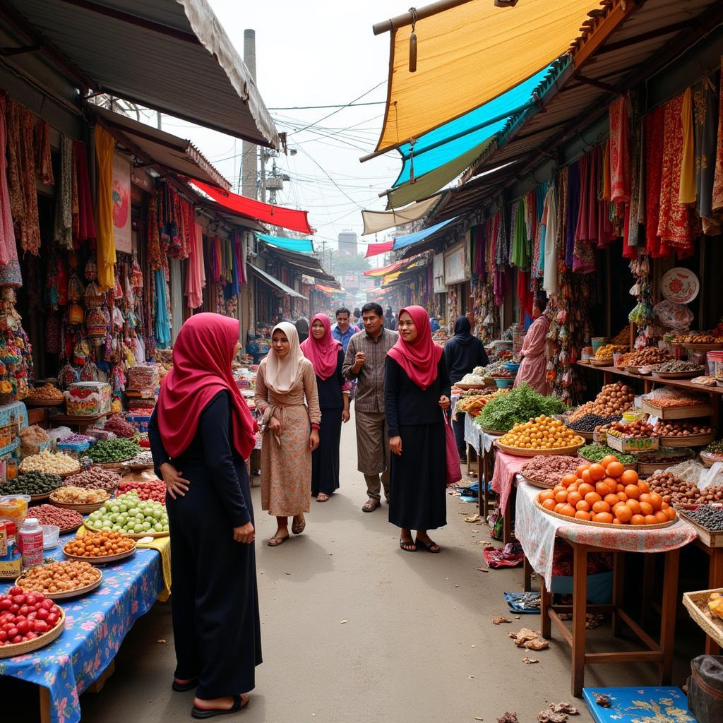 Bustling Siti Khadijah Market