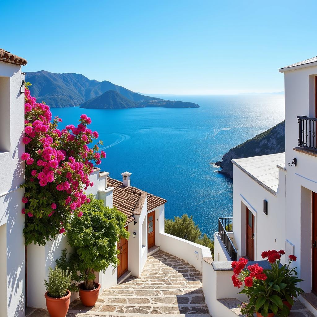 View of a Spanish coastal town