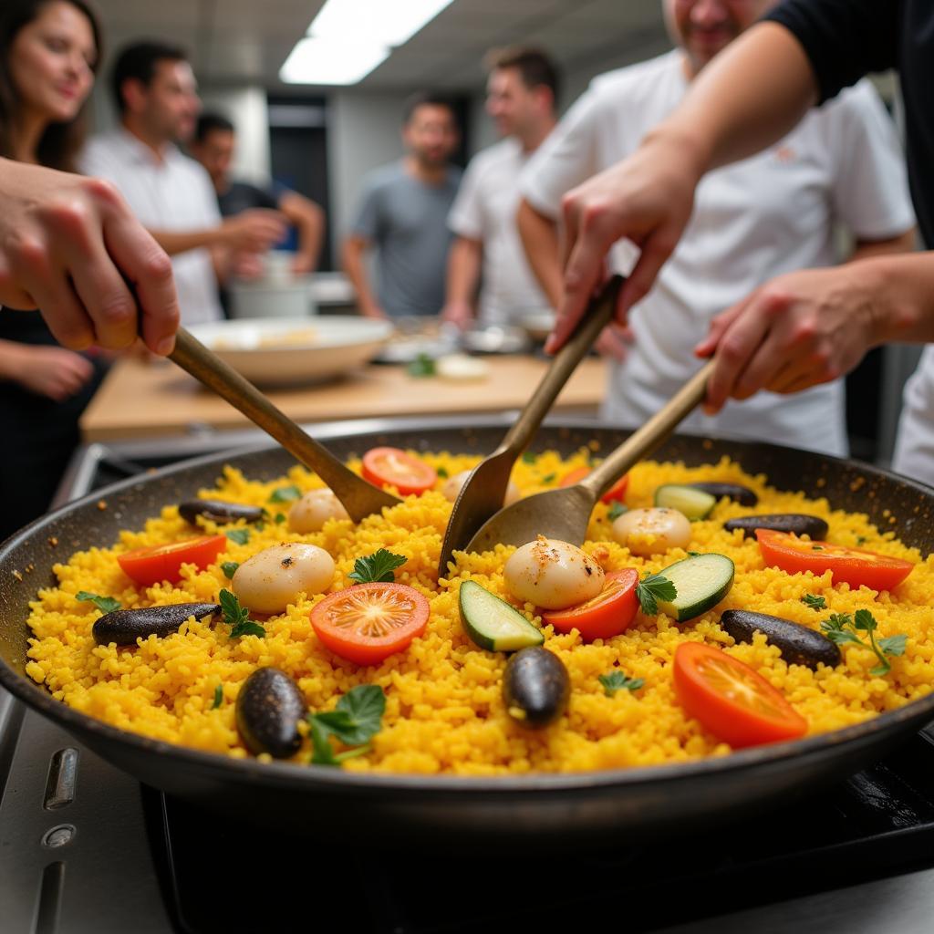 Learning to Make Paella in a Spanish Cooking Class