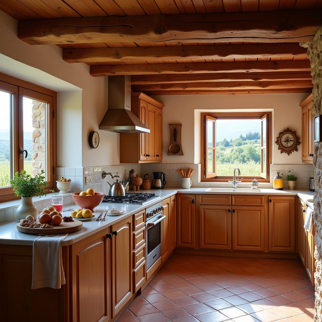 Rustic Spanish Countryside Homestay Kitchen