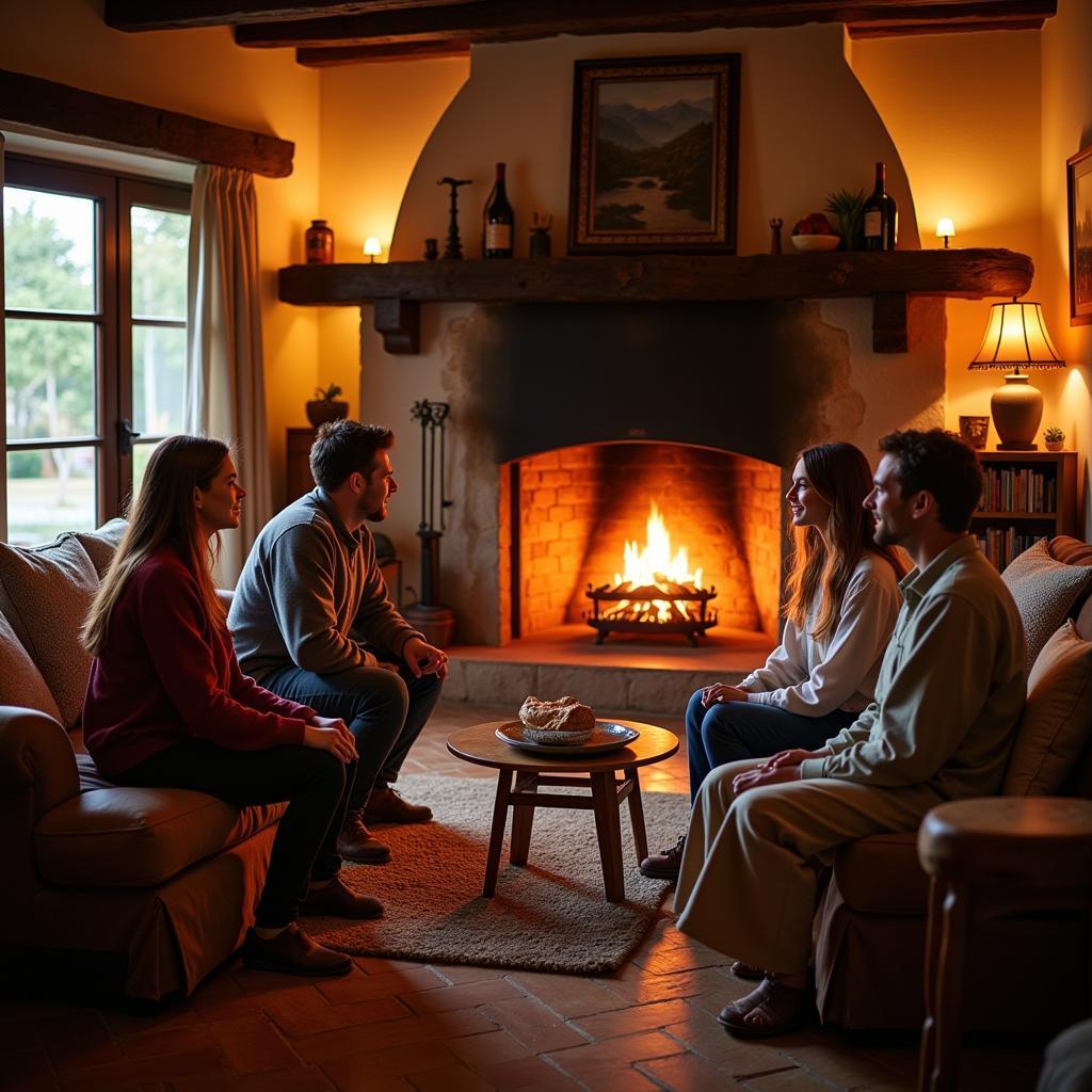 Family enjoying a Spanish Eco Valley Homestay