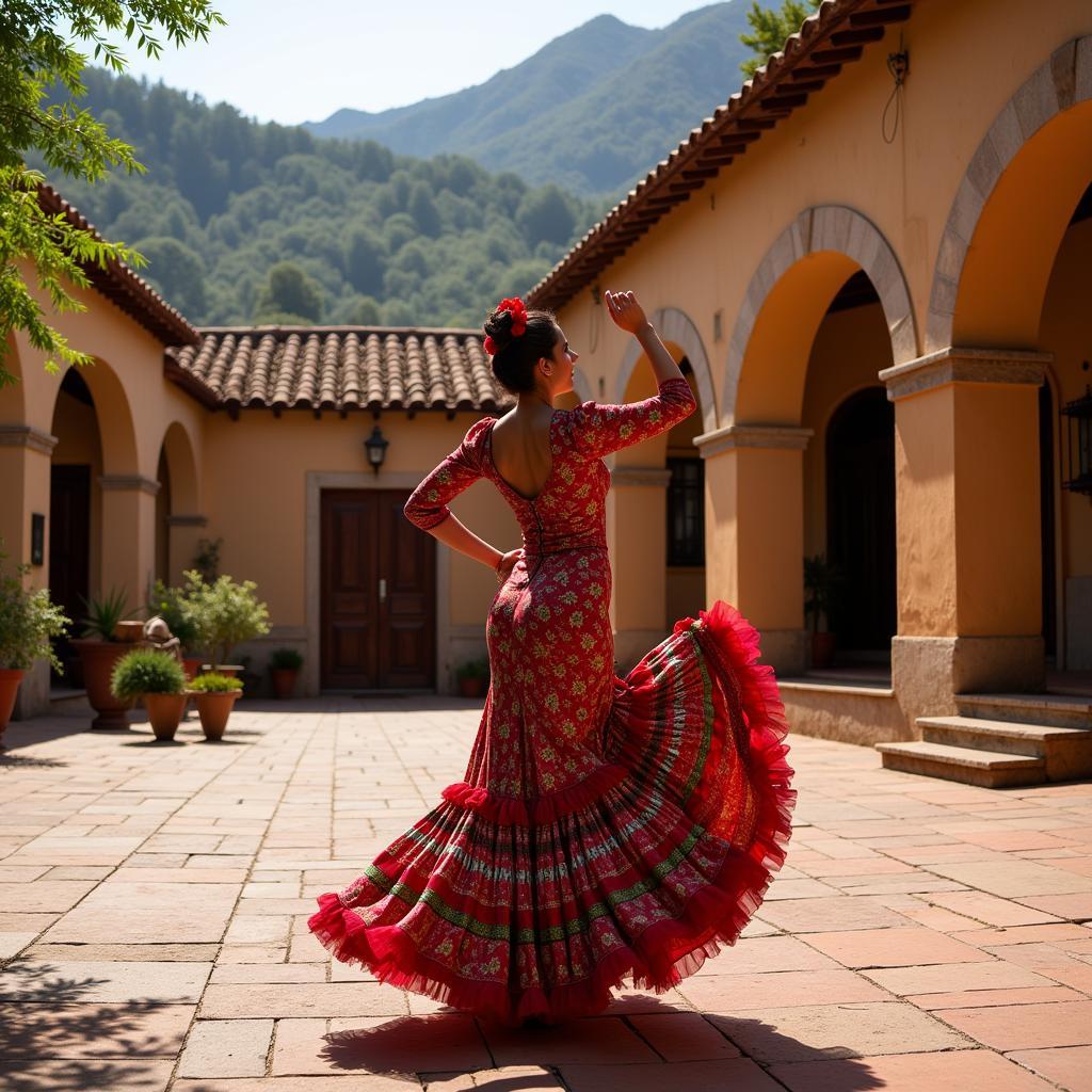 Flamenco Dancer in a Spanish Ethno Valley