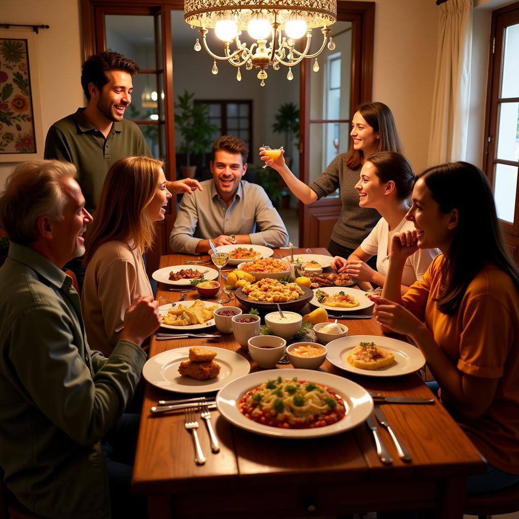 Sharing a Meal with a Spanish Family