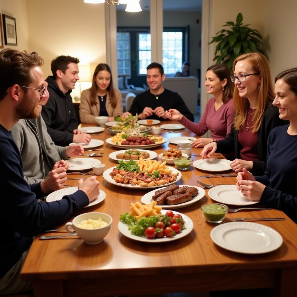 Family Dinner in a Spanish Homestay