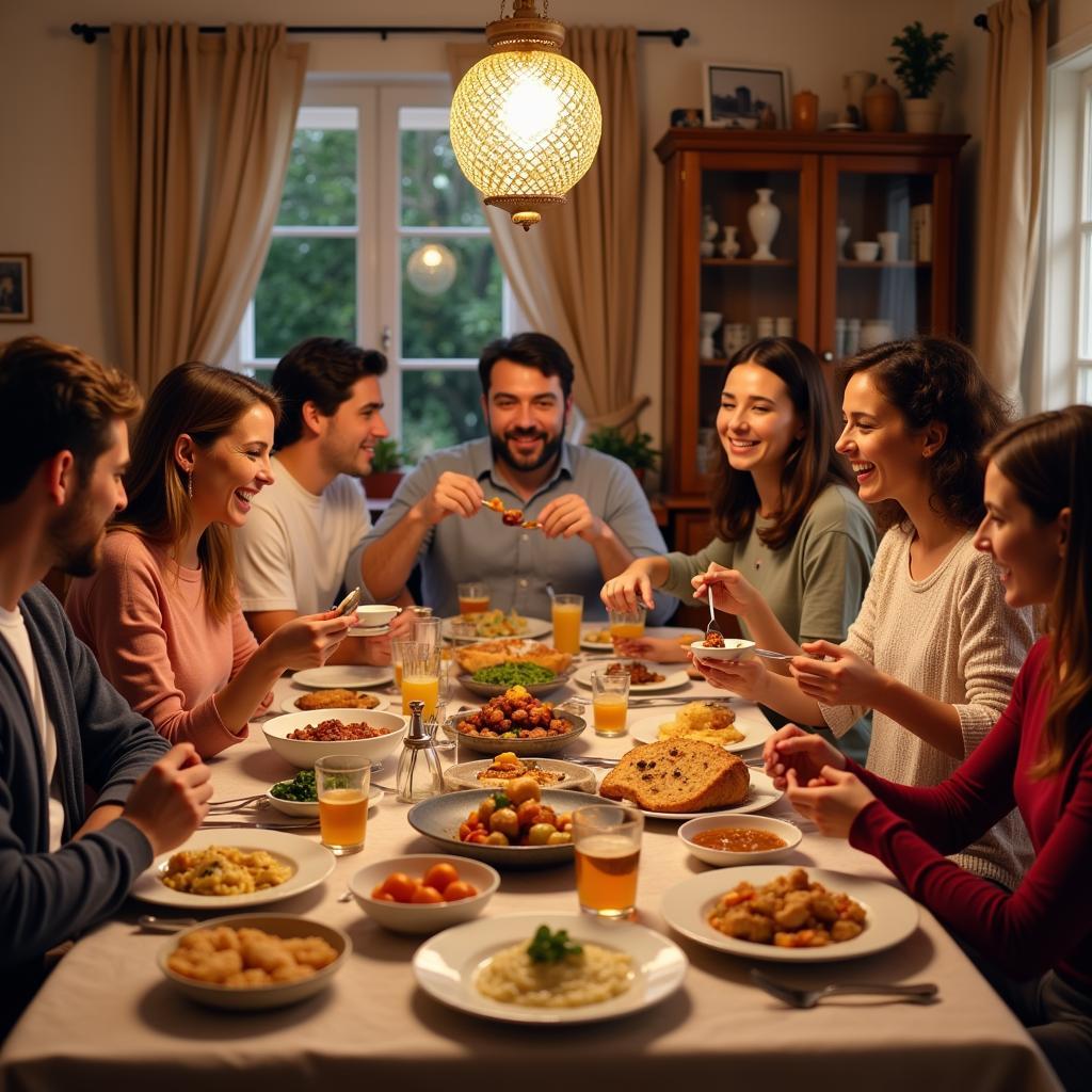 Family Dinner at a Goodearth Homestay in Spain