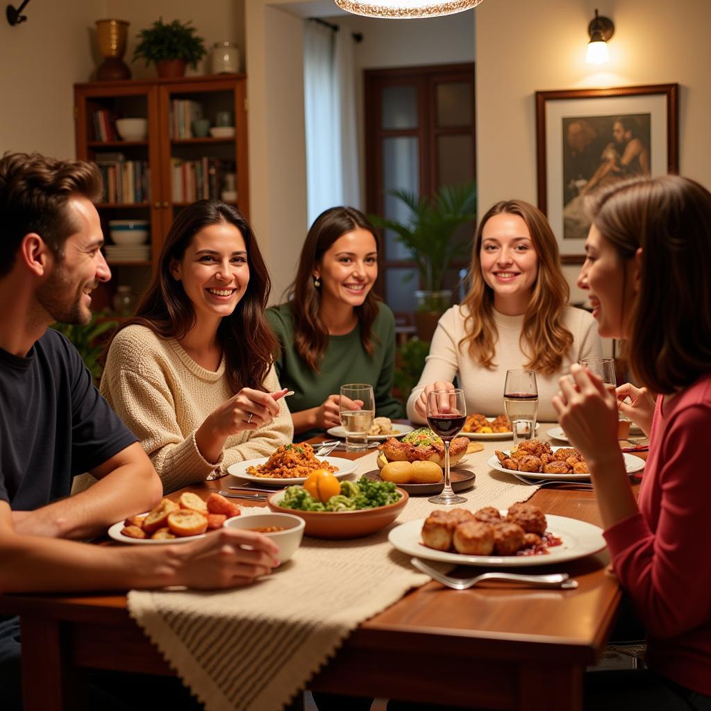 Spanish Family Dinner in a Homestay