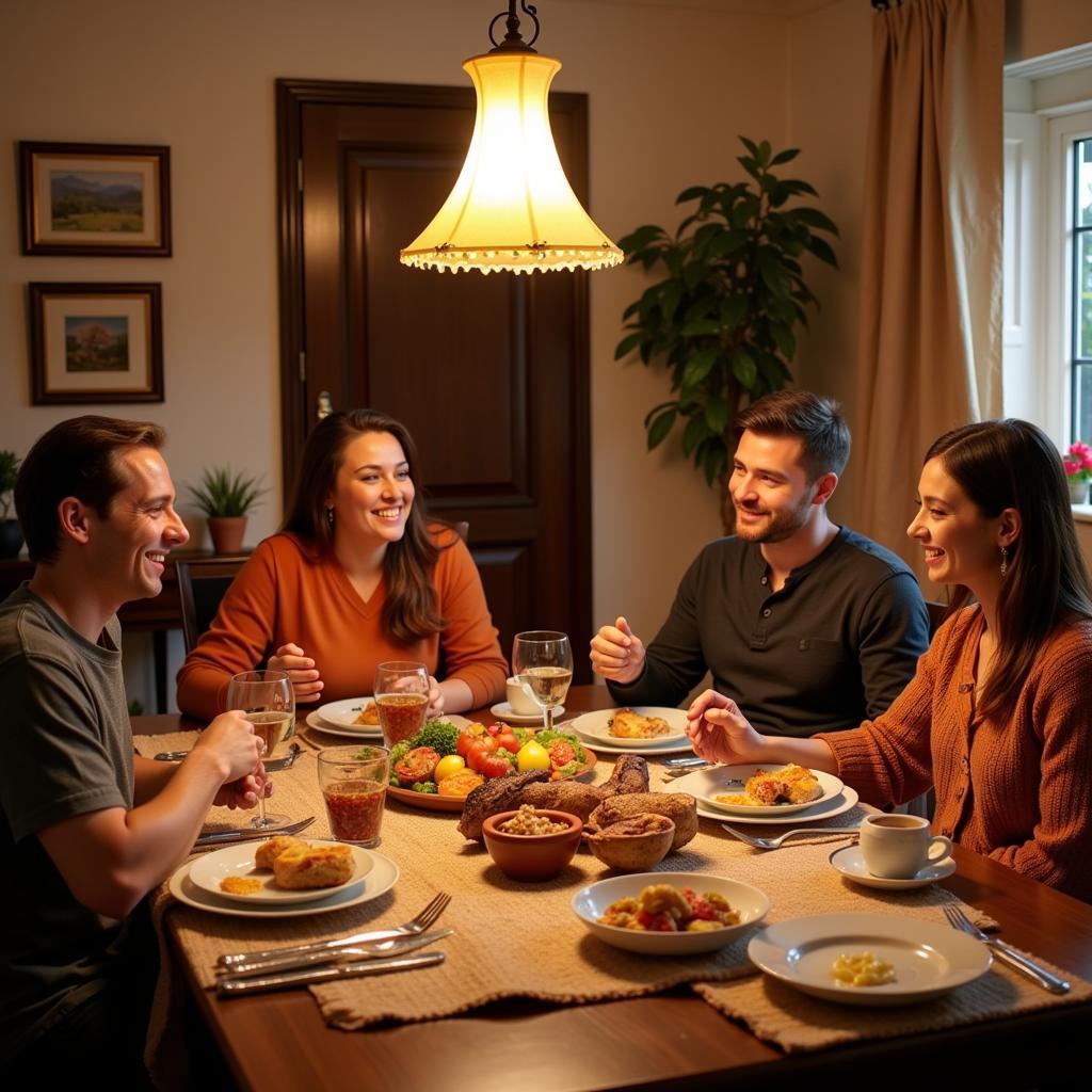 Sharing a Meal with a Spanish Host Family